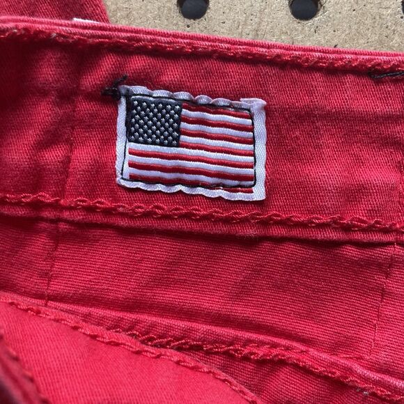 True Religion Joey Super T Stitch Jeans Womens Size 28x29 Red Skinny USA Made - Picture 7 of 13